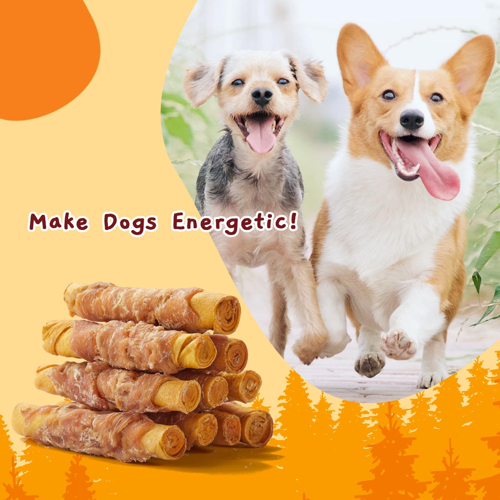 Jungle Calling Smoked Chicken Wrapped Rawhide Rolls ready-to-serve package displayed