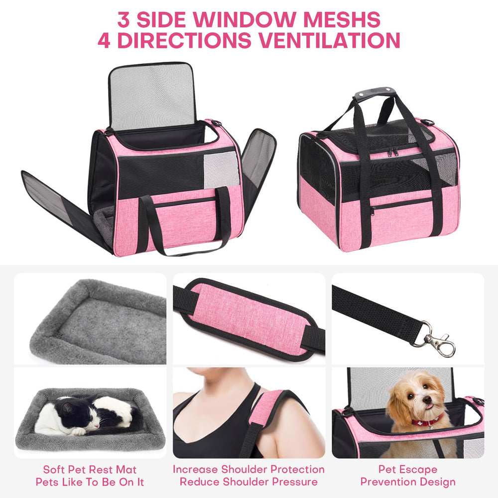 JUNGYOUN cat carrier exterior pocket stores treats and toys for travel.
