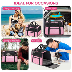 JUNGYOON Premium Cat Carrier highlighting 360° ventilation for calm travel.