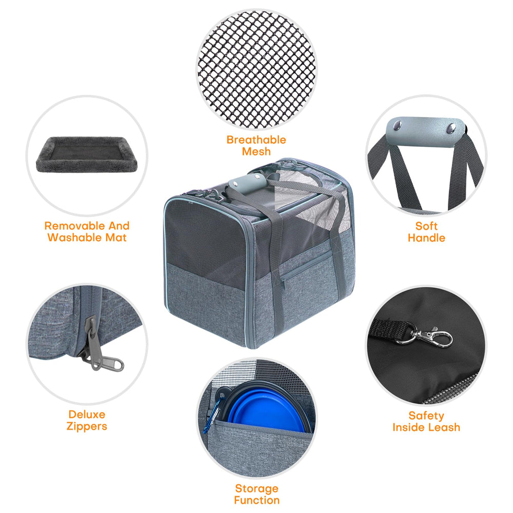 JUNGYOON Premium Cat Carrier collapsible water bowl included for travel