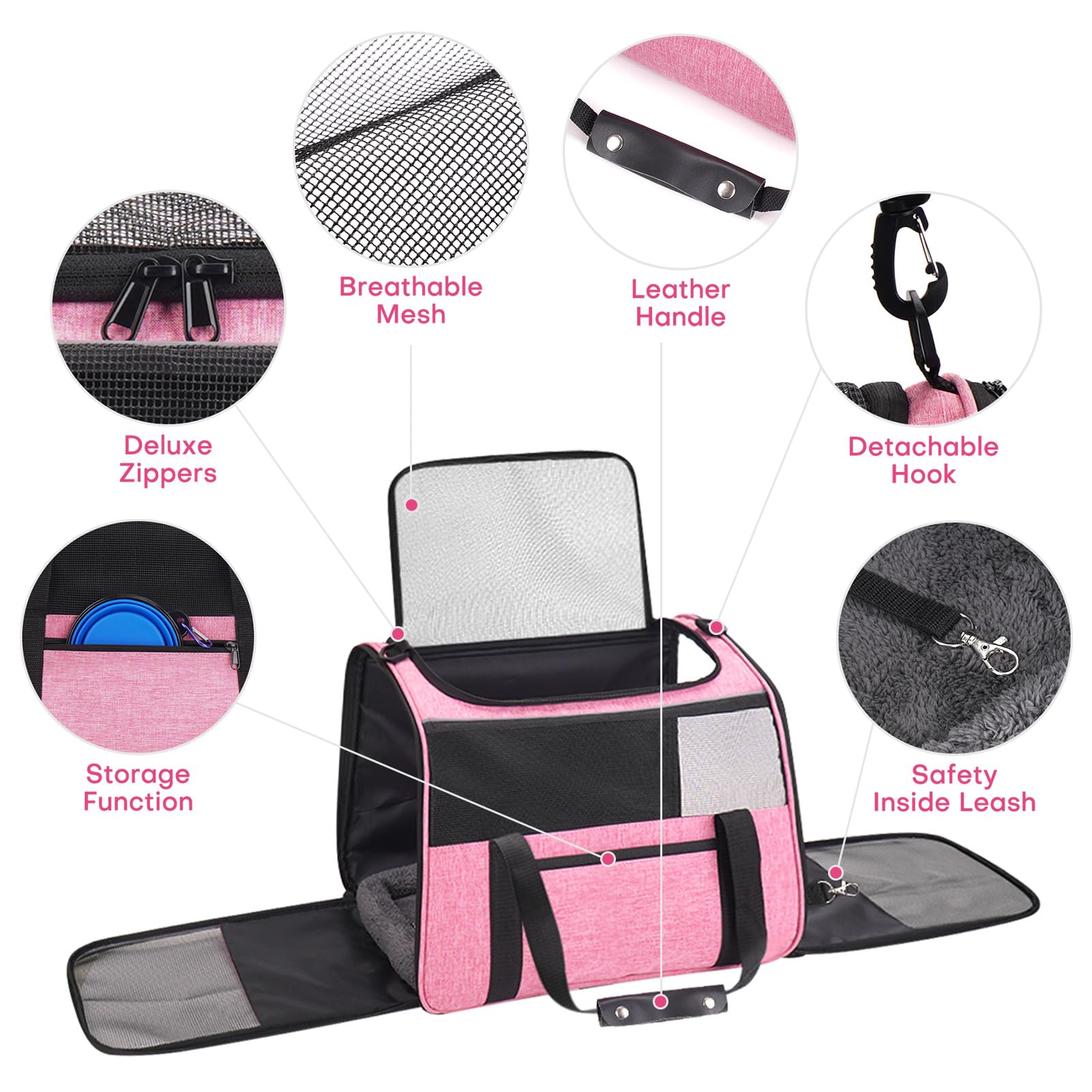JUNGYOON Premium Cat Carrier collapsible design for space-saving travel.