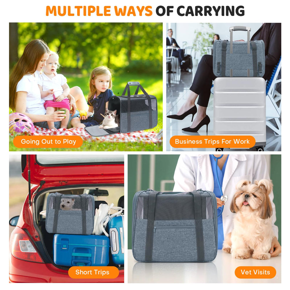 JUNGYOON Premium Cat Carrier side view with adjustable strap for hands-free travel