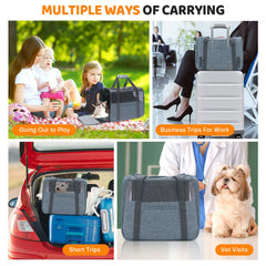 JUNGYOON Premium Cat Carrier side view with adjustable strap for hands-free travel