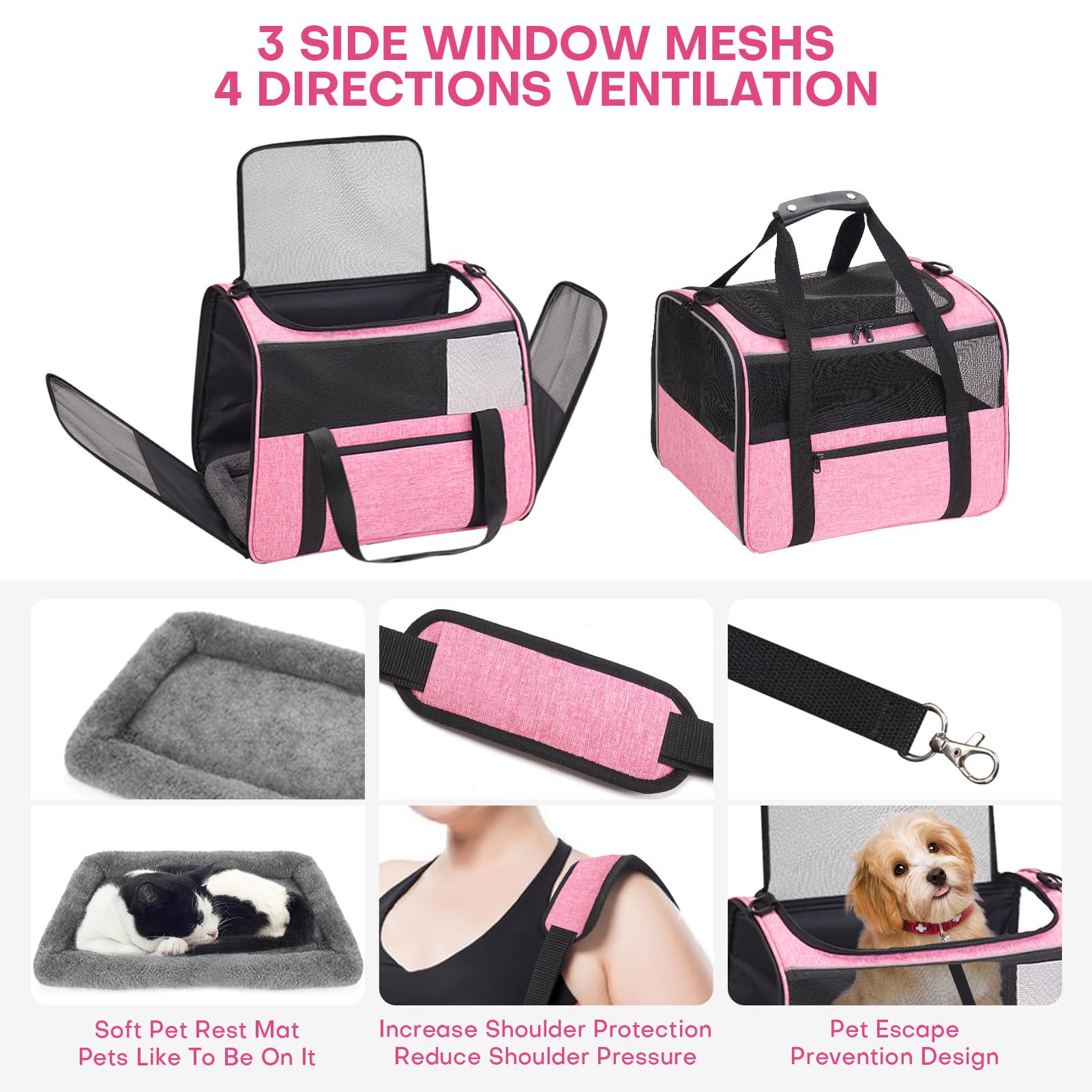 JUNGYOON Premium Cat Carrier featuring stain-resistant fabric that hides dirt.