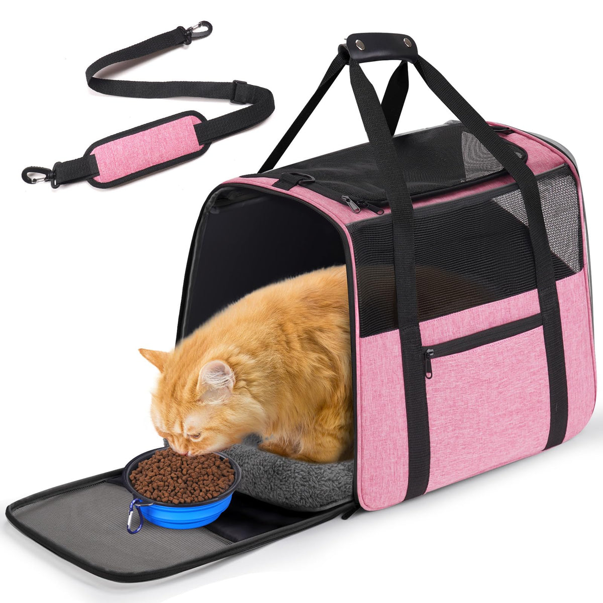 JUNGYOON Premium Cat Carrier with top opening for easy pet entry and exit.
