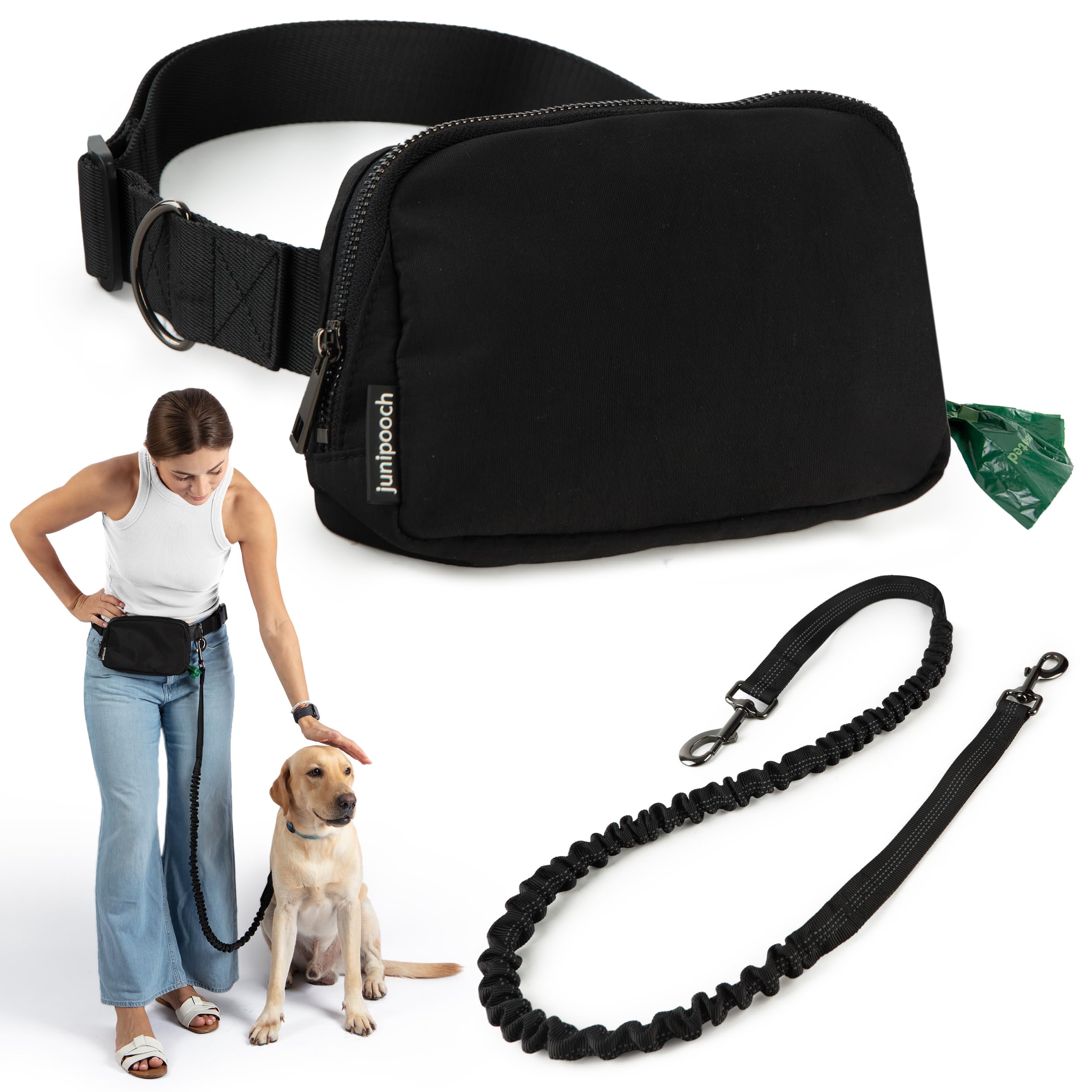 JUNIPOOCH neutral-color-palette black ivory caramel complements outfits.