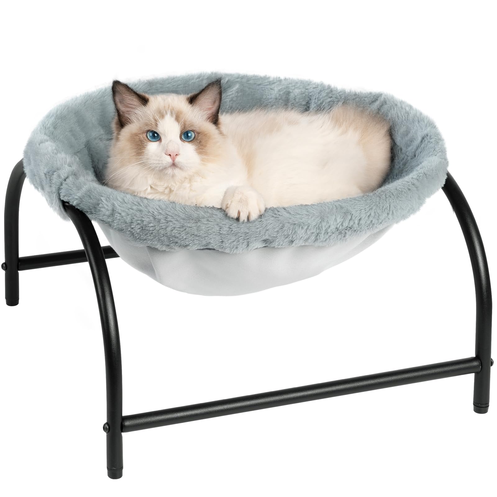 JUNSPOW cat bed teddy velvet warmth for winter cozy naps