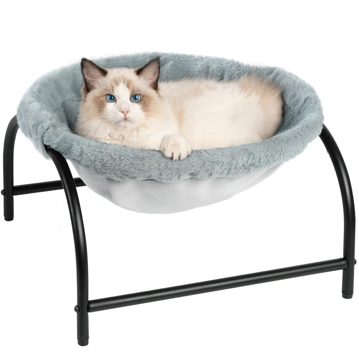 JUNSPOW cat bed teddy velvet warmth for winter cozy naps