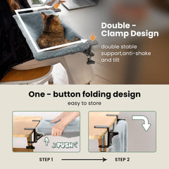 JUNSPOW spacious bed for one or two cats, accommodating multiple snuggles.