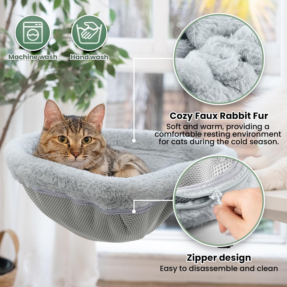 JUNSPOW cat desk bed zipper enables easy cleaning removal and maintenance.