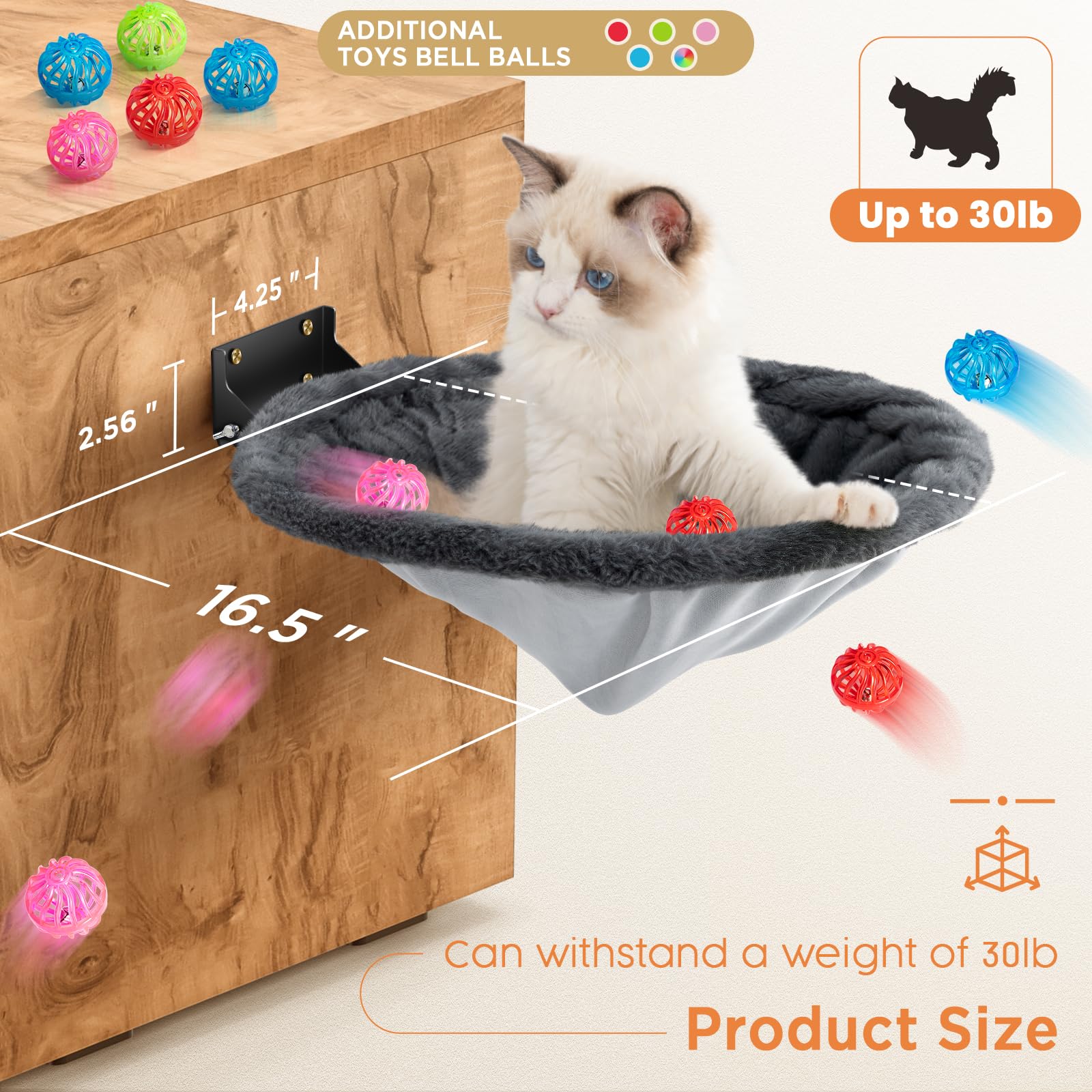 JUNSPOW cat hammock faux rabbit fur close-up showcases warm cozy lounging.