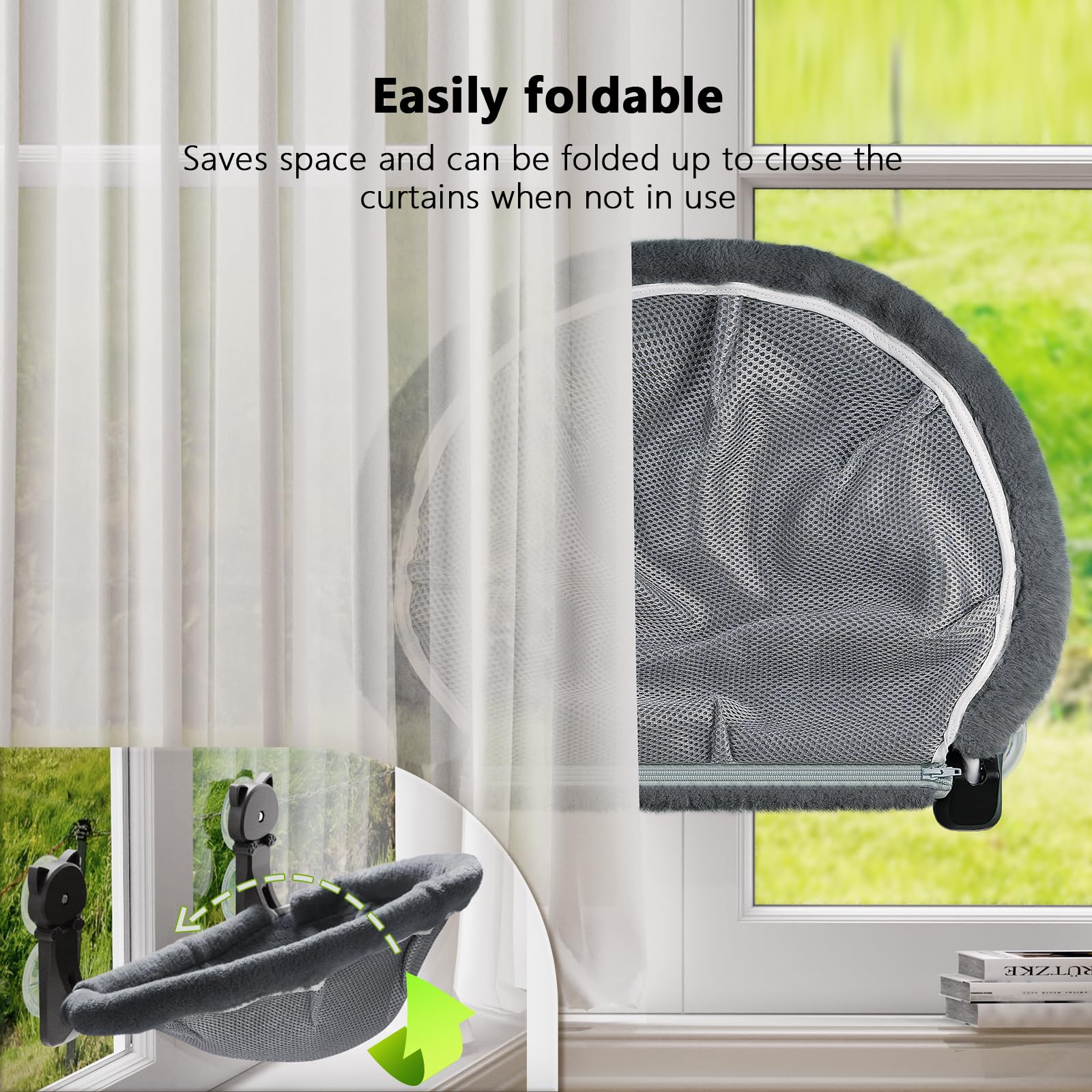 JUNSPOW breathable mesh cover keeps your cat cool and comfy.