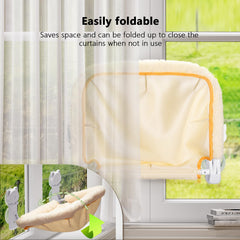 JUNSPOW cat window perch breathable mesh keeps cats cool in summer.