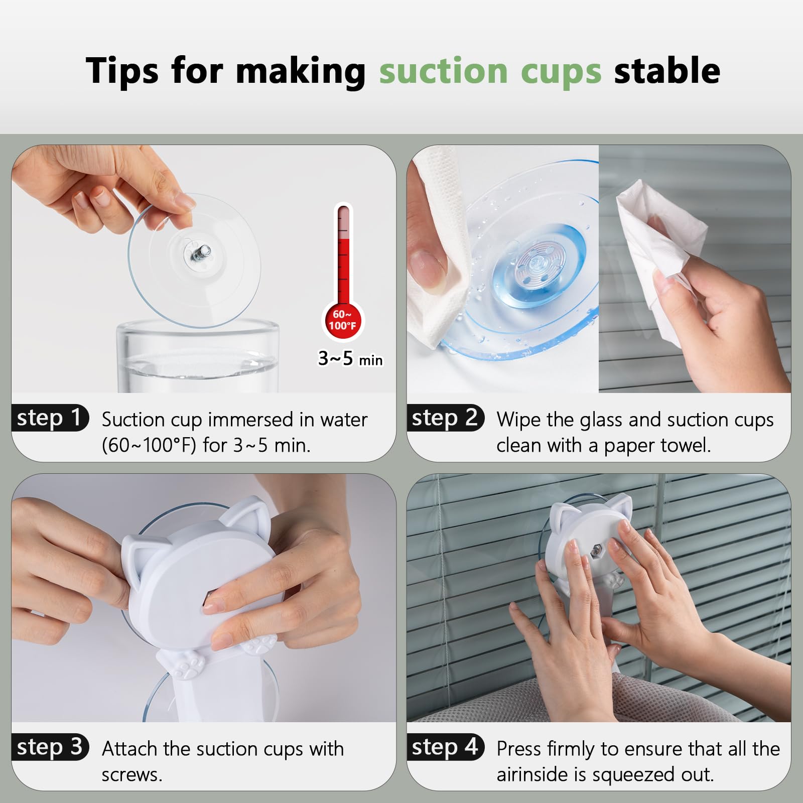 JUNSPOW cat window perch installation tips image demonstrates quick setup steps