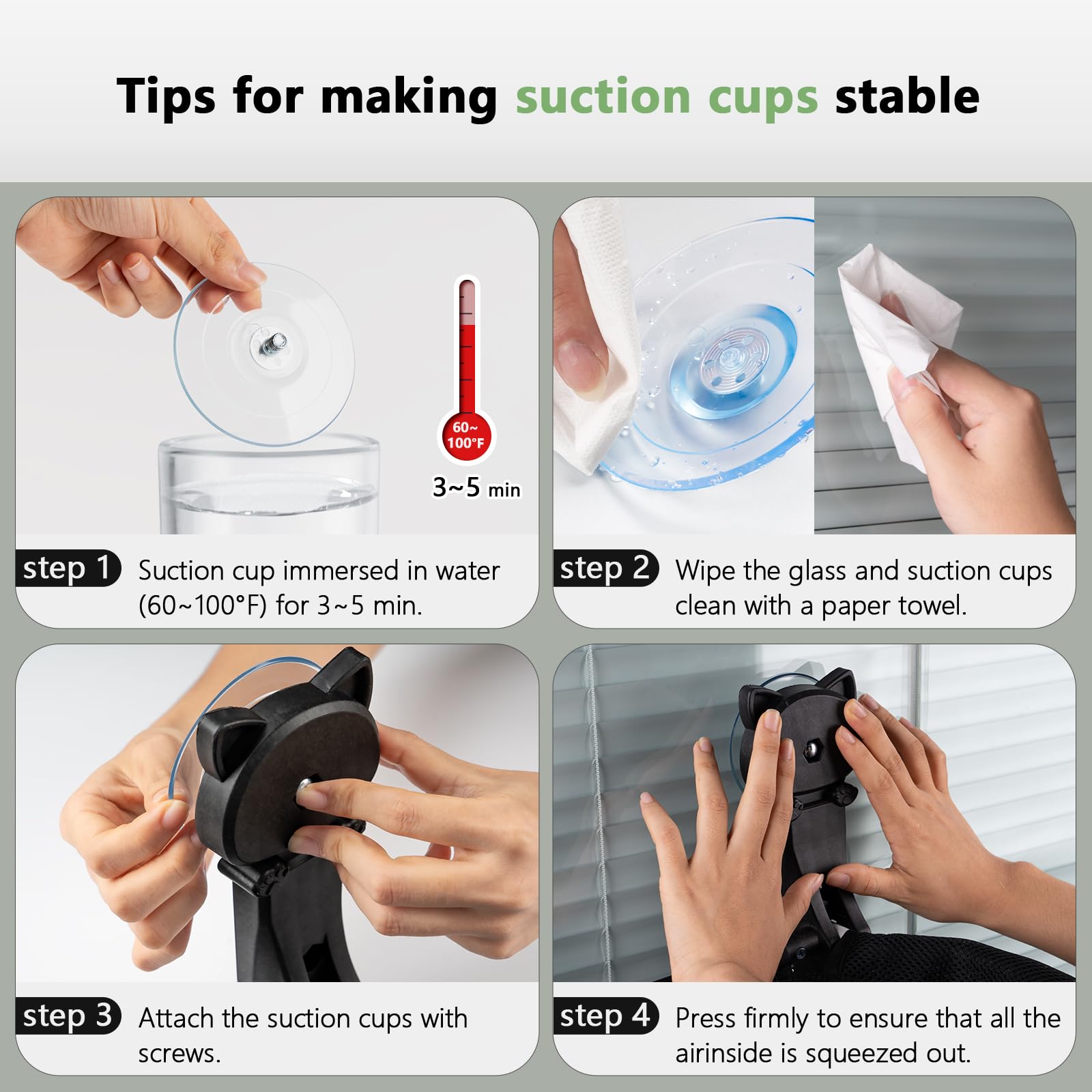 JUNSPOW pre-installation tip image shows easy secure mounting steps.