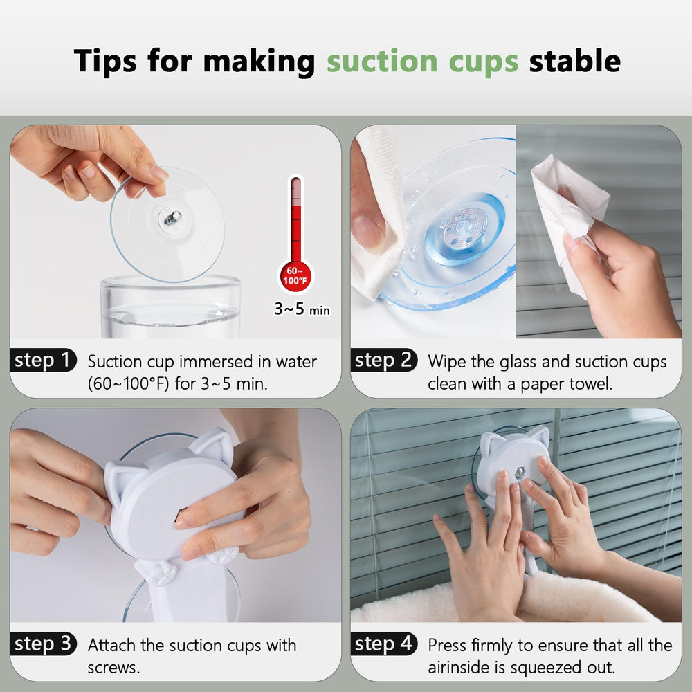 JUNSPOW cat window perch pre-install tips for secure suction and lasting hold.