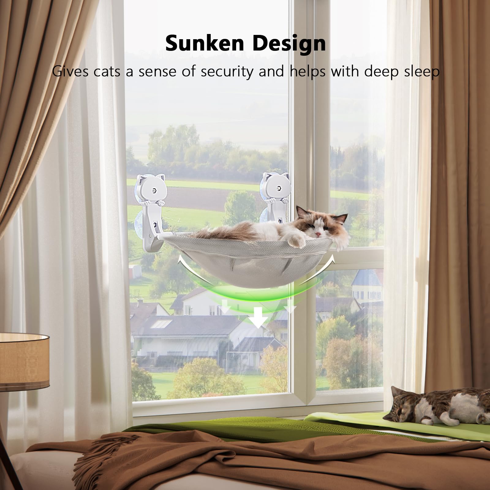 JUNSPOW cat window perch stable metal frame supports up to 40 lb