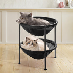 JUNSPOW double-deck bed top view supports multi-cat lounging.