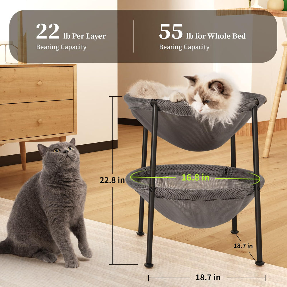 JUNSPOW elevated cat bed for indoor and outdoor use in multi-cat homes
