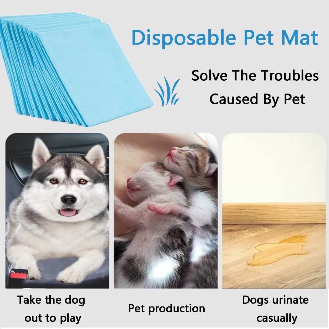 JUNYUHU puppy pad back-film layer demonstrating leak-proof protection on hard floors