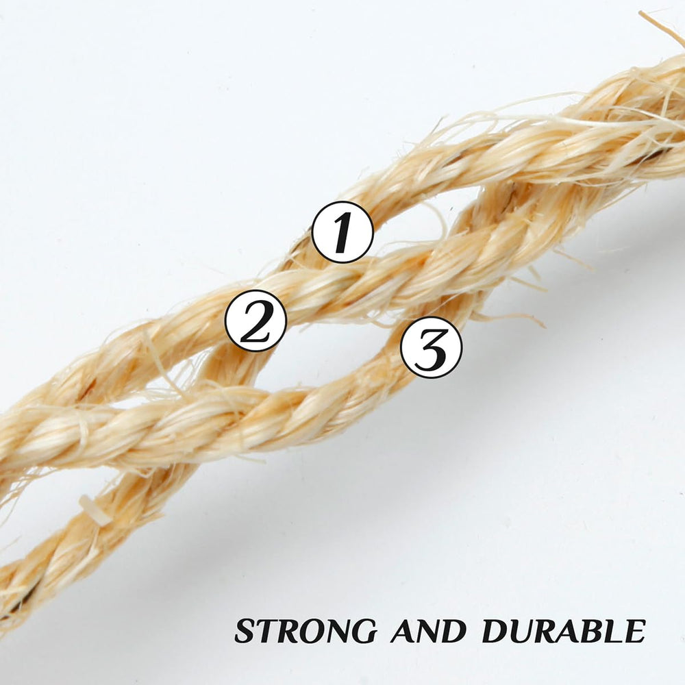 Juomid Cat Sisal Rope 6mm 98ft wrapped around furniture legs for scratching-friendly protection.
