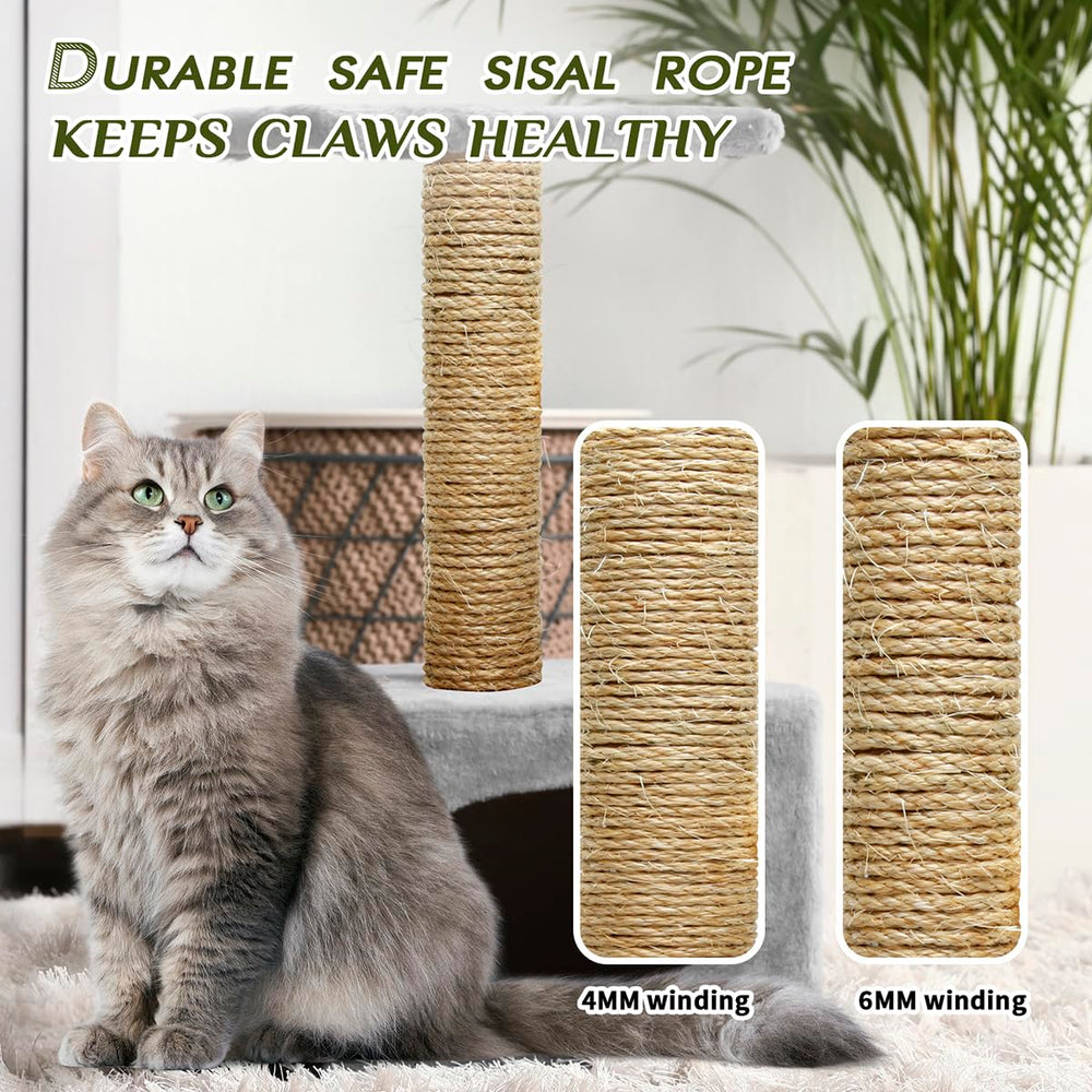 Juomid Cat Sisal Rope 6mm 98ft suitable for indoor and outdoor scratching projects.