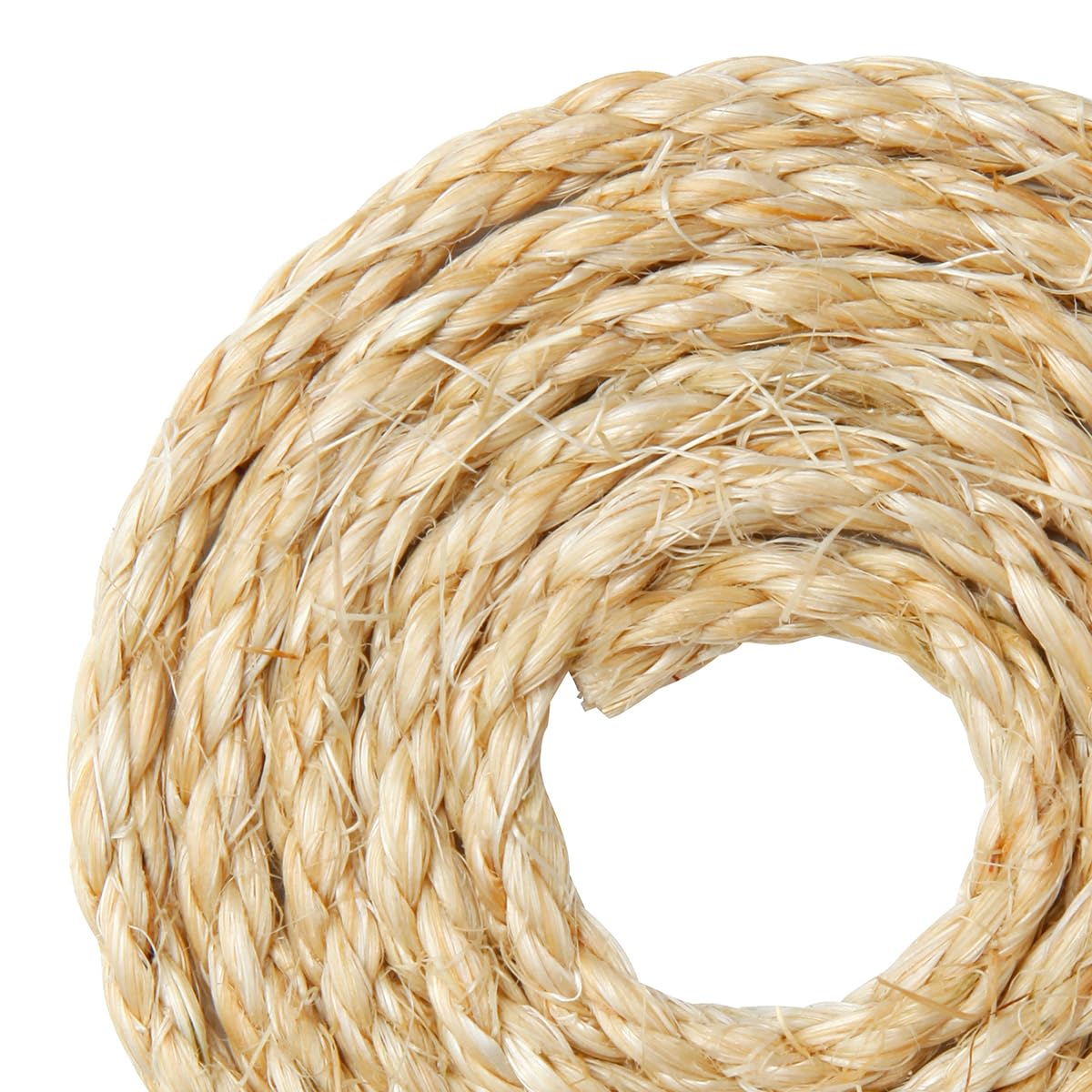 Juomid Cat Sisal Rope 6mm 98ft laid out for long post re rope tasks.