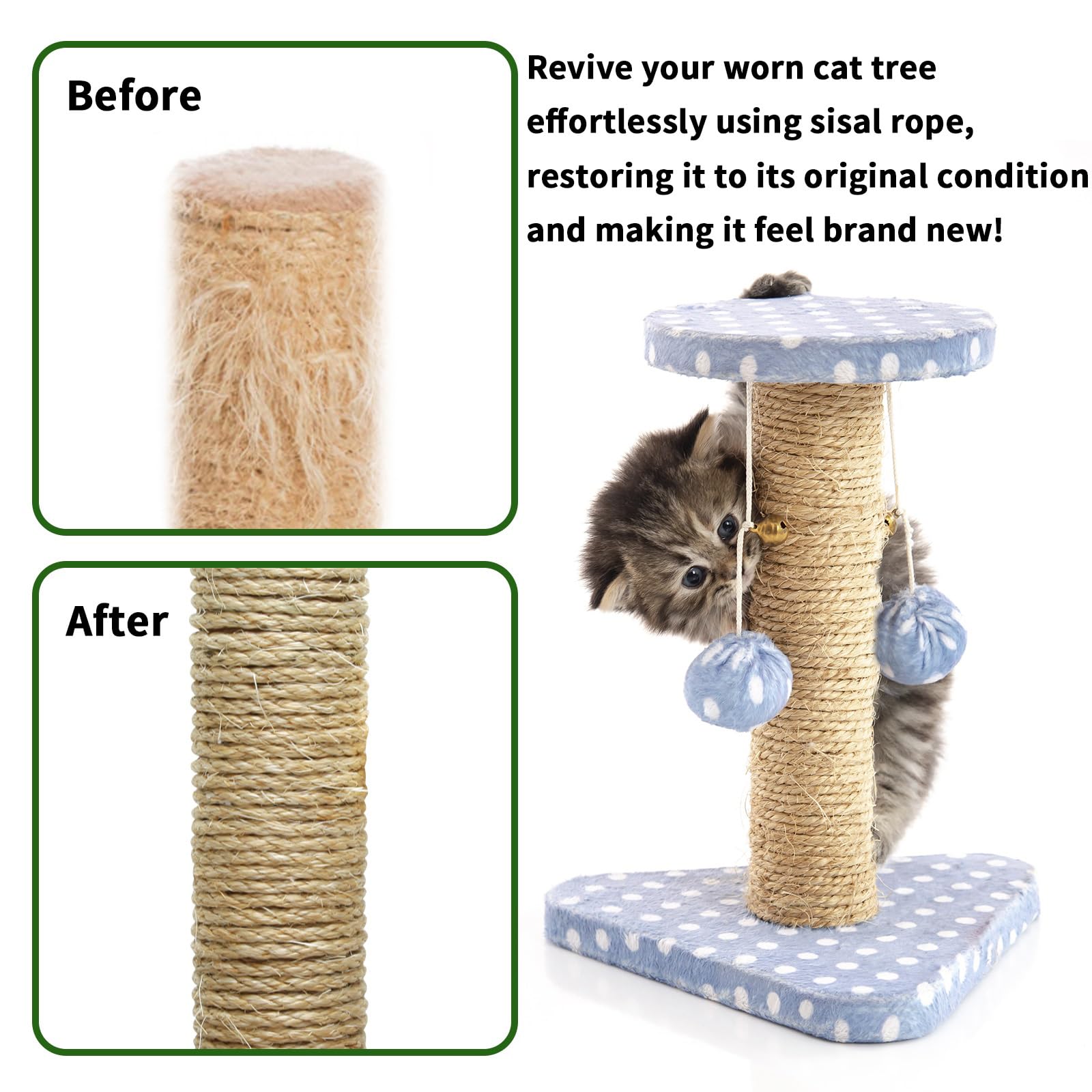 Juomid natural sisal rope full roll length options 10m to 50m