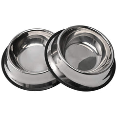 Juqiboom 2-pack stainless steel dog bowls with anti-skid base reduce spills.