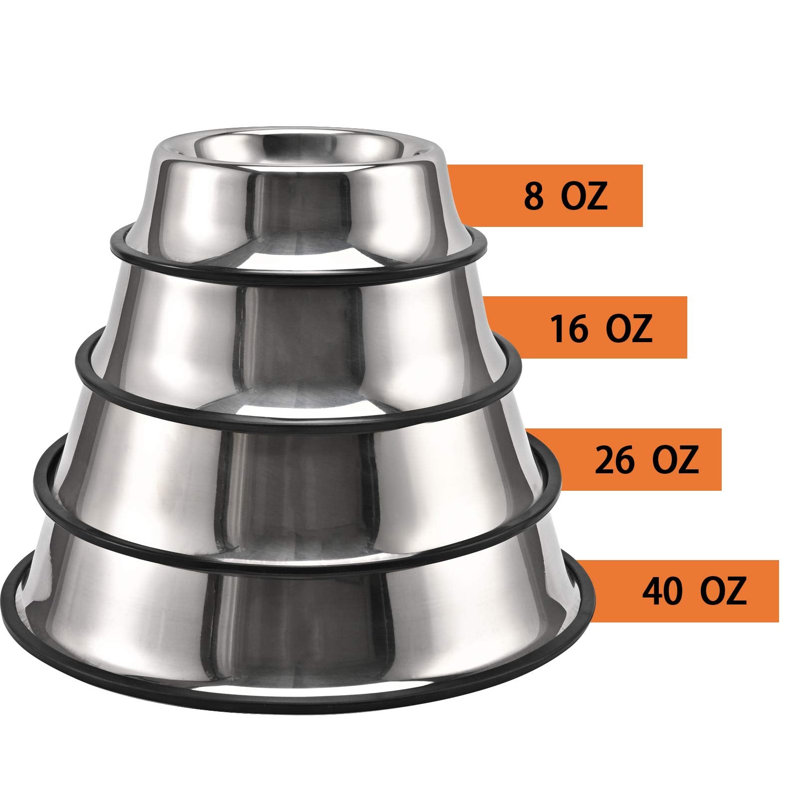 Juqiboom 26oz capacity bowl fits dry kibble, wet food, or water.