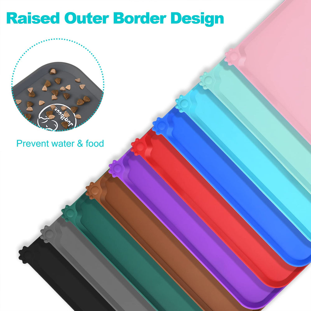 Juqiboom pet mat easy-clean surface highlights quick wipe-down and dishwasher safety.