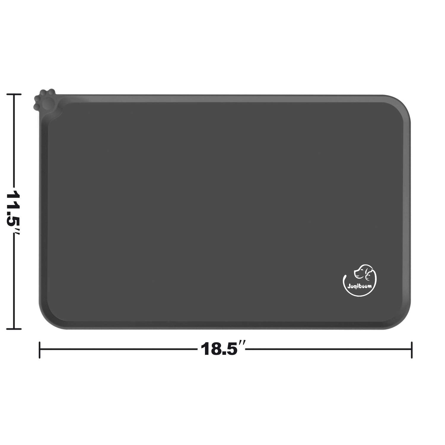 Juqiboom silicone pet mat with bowls in place supports dog and cat meals.