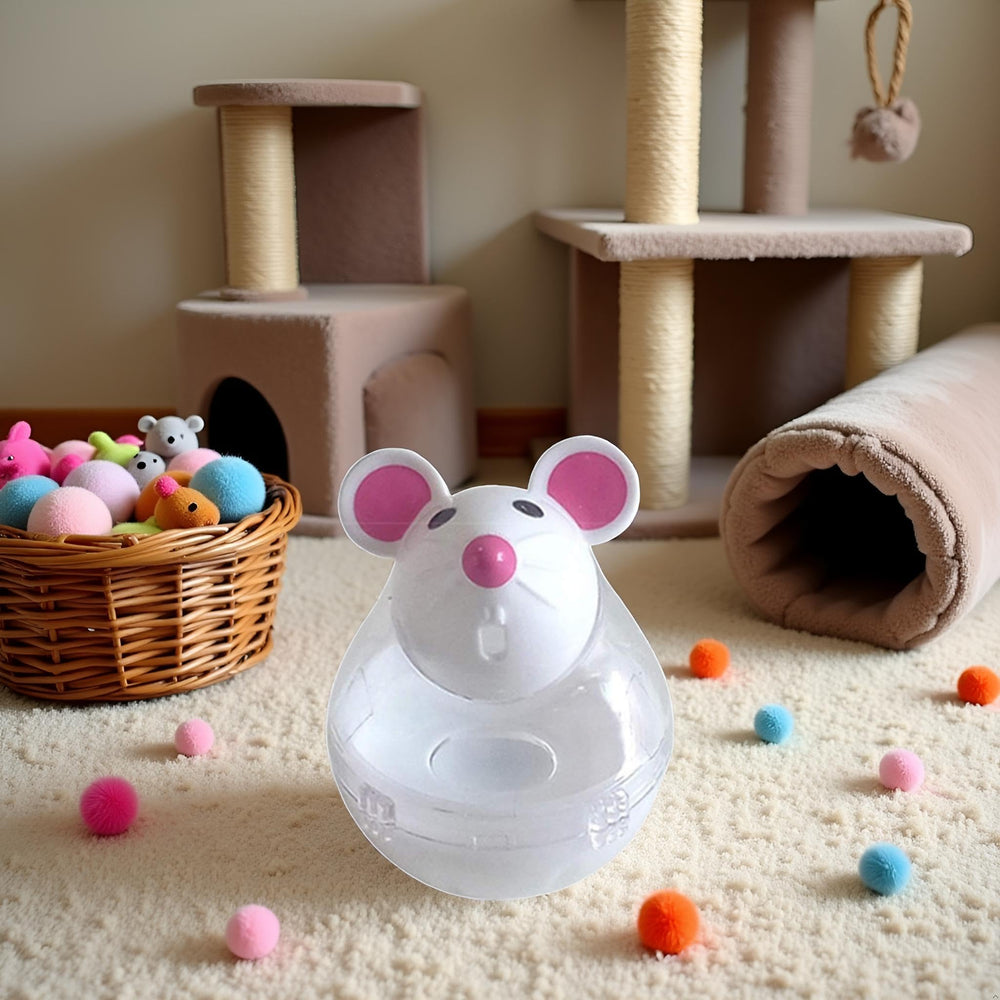 Juroicessry cat toy in action helps keep feline friends entertained.