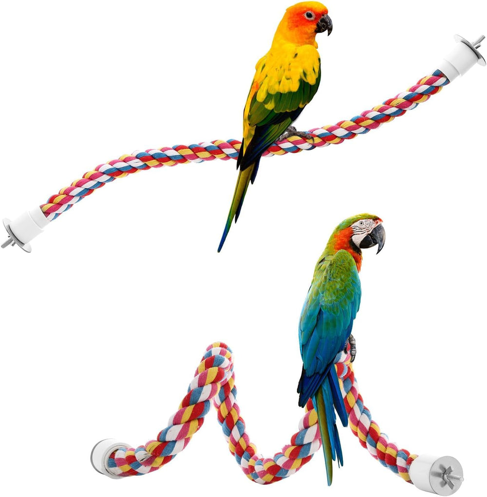 Jusney Bird Rope Perch with cage connectors for easy installation.