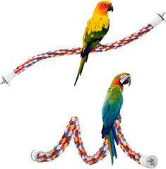 Jusney Bird Rope Perch with cage connectors for easy installation.