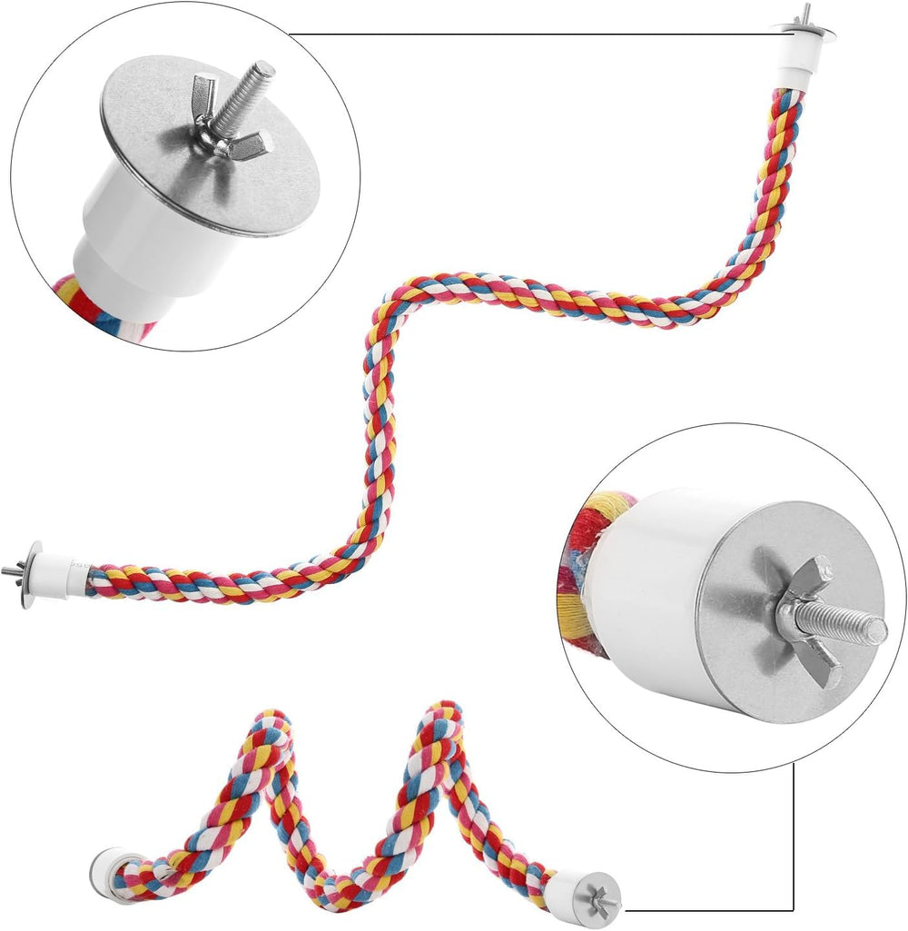 Jusney Bird Rope Perch wrapped around metal supports for flexible shaping.