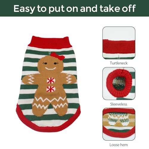 Just Jolly knit dog sweater shows ultra-soft fabric for cozy indoor warmth.