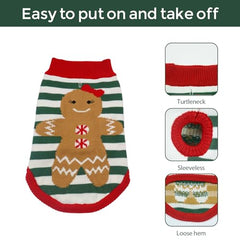 Just Jolly knit dog sweater shows ultra-soft fabric for cozy indoor warmth.