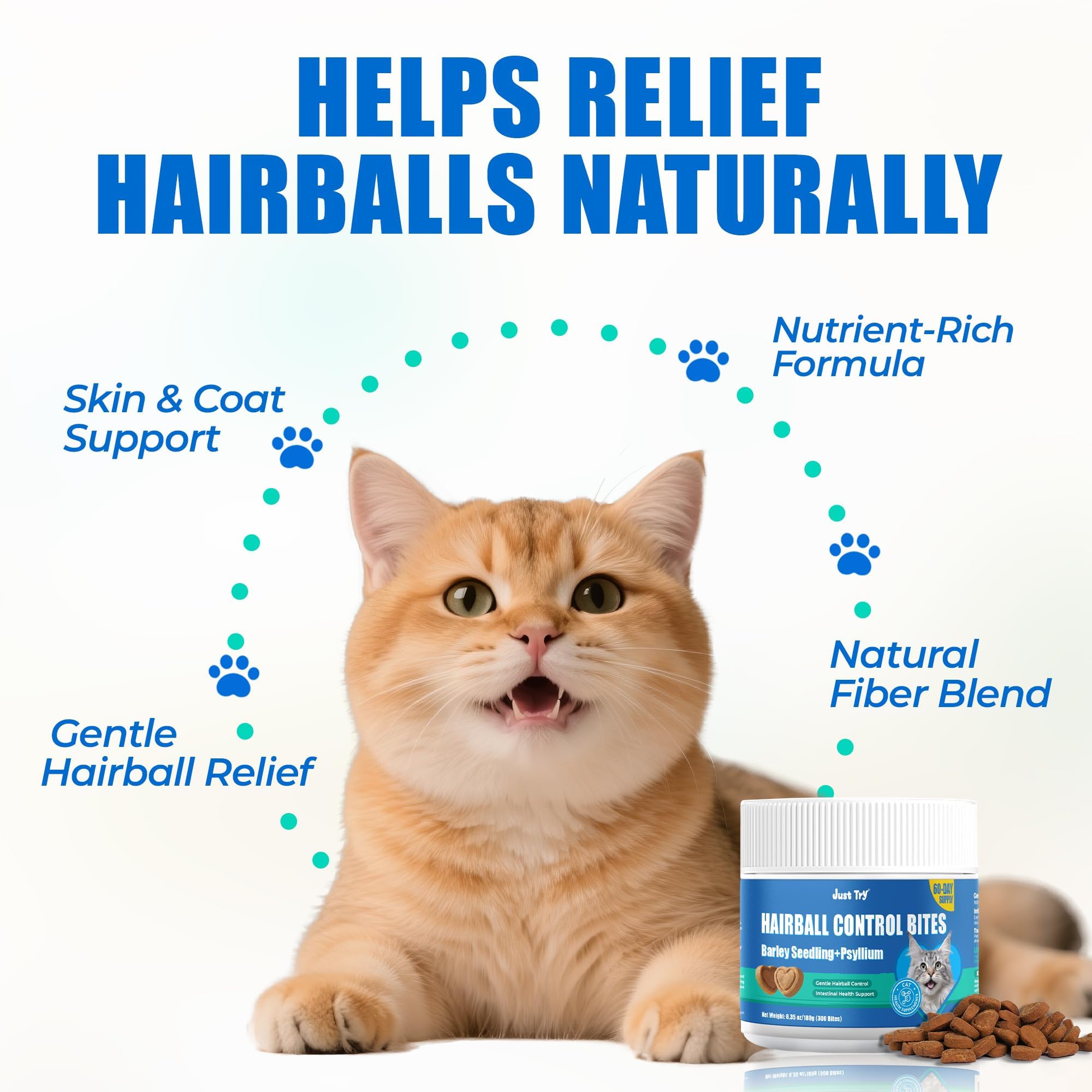 Just Try 300 Bites ingredients: pumpkin and cat grass for digestion support