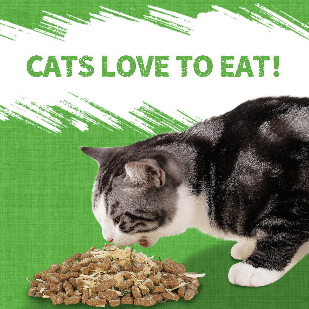 Just Try cat grass jerky training treats in action for rewards.