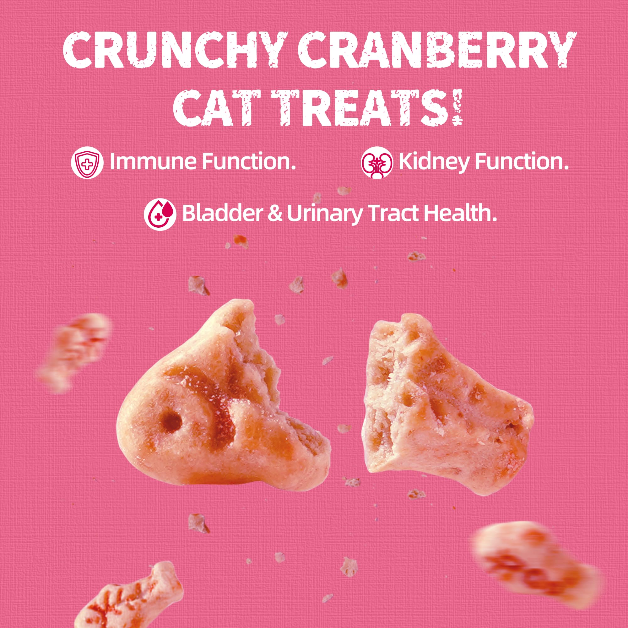 Just Try crunchy-texture cat treats highlight dental care and tasty salmon flavor.