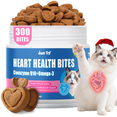 Just Try CoQ10 Bites package showcases heart-friendly cat treats for daily use