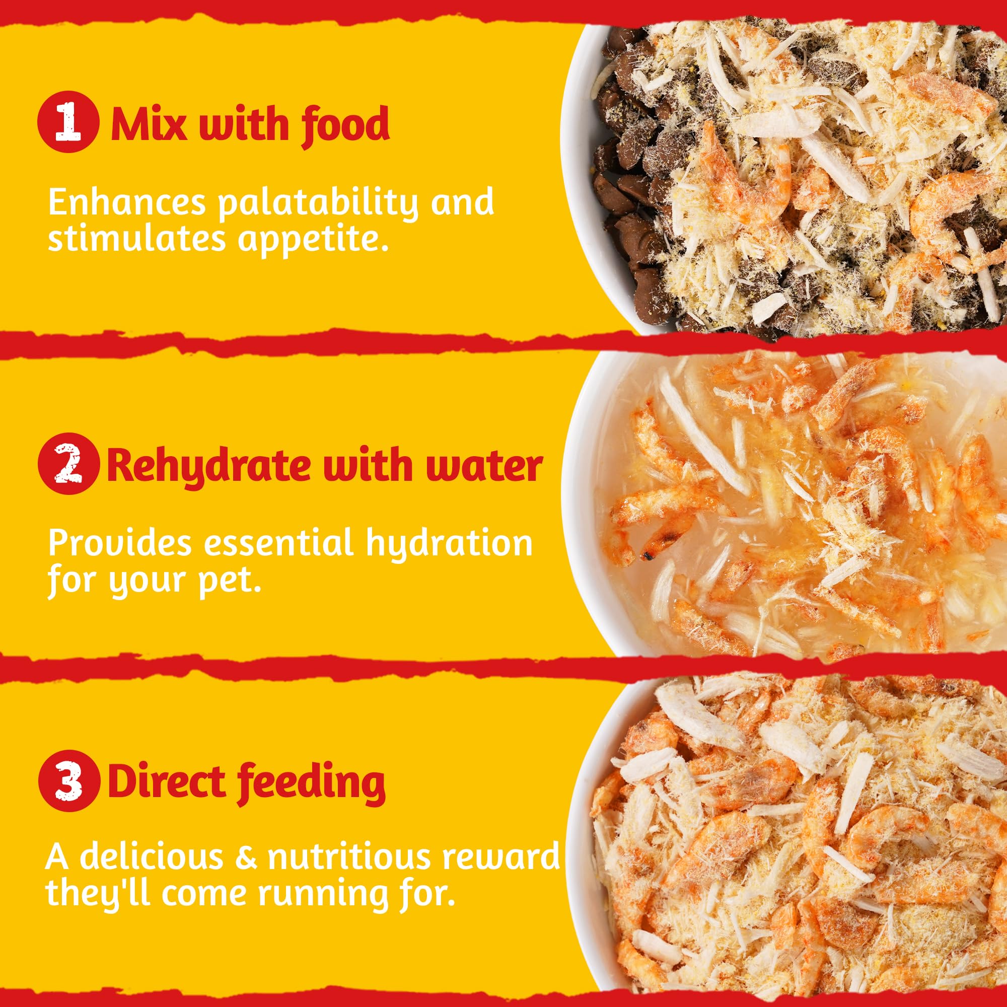 Just Try pets enjoying topper in a bowl for easy meal enhancement