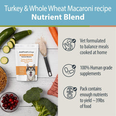 JustFoodForDogs DIY Nutrient Blend broccoli and zucchini in a dish for veggie-rich option.