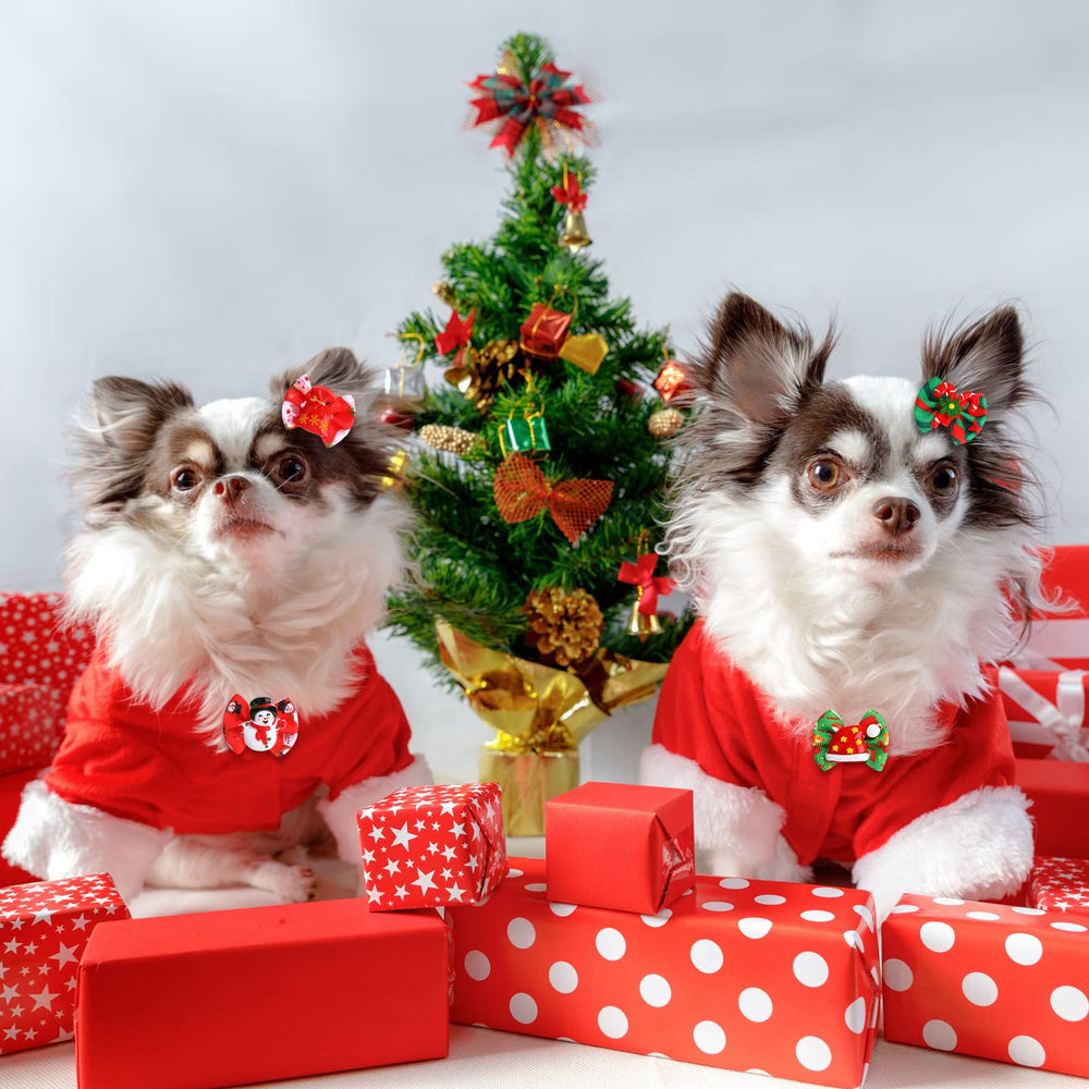 Jutom Christmas dog bows set with 34 pieces for versatile looks.