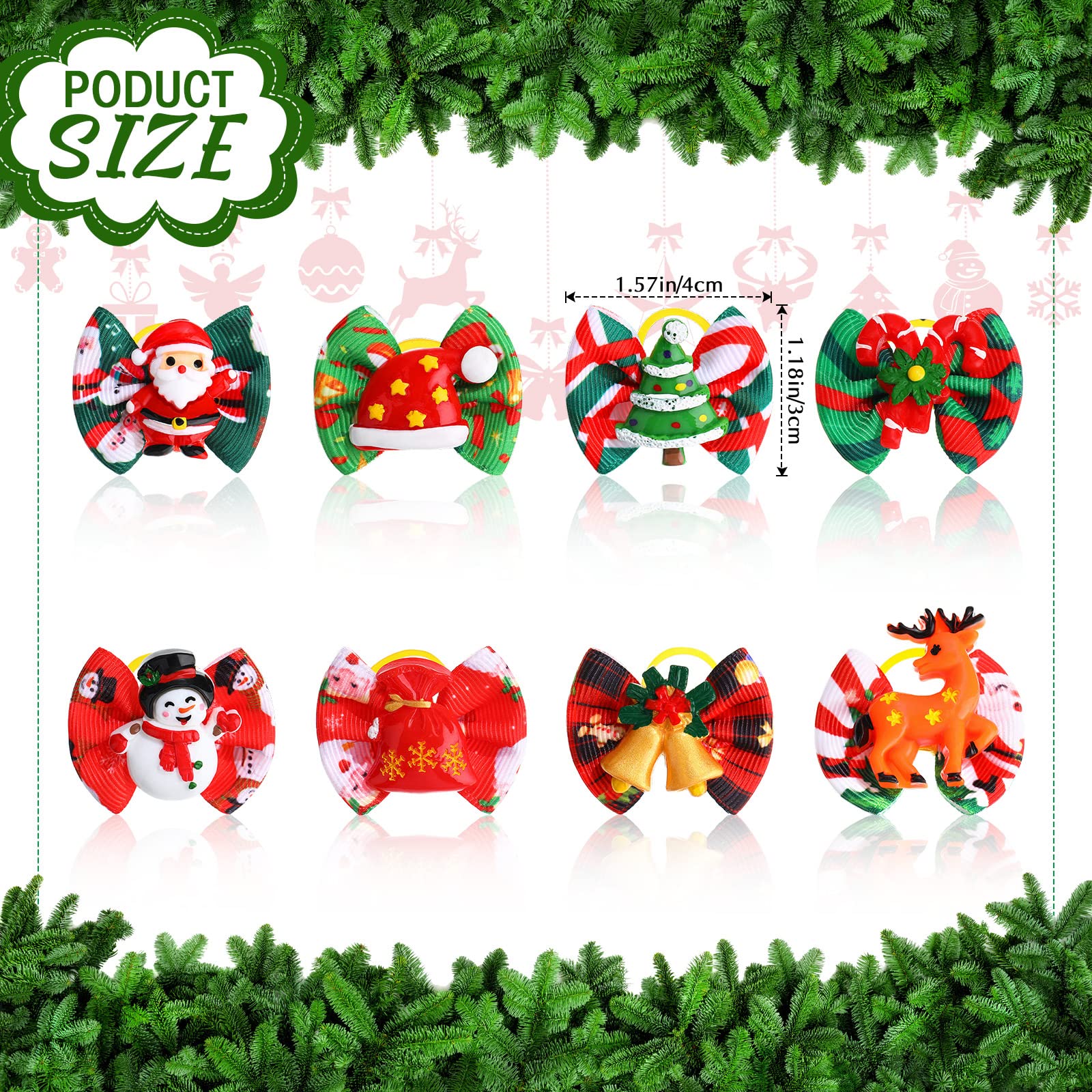 Jutom Christmas dog bows featuring bells resin for cute holiday accessory use.
