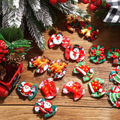 Jutom Christmas dog bows with Santa hat resin for holiday styling.