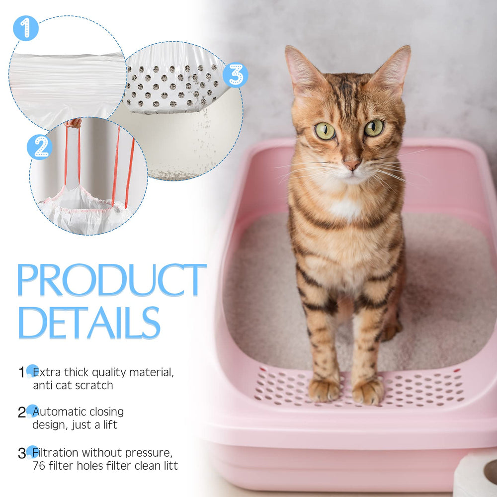 Jutom drawstring litter bag closeup highlights hassle-free sealing after use.