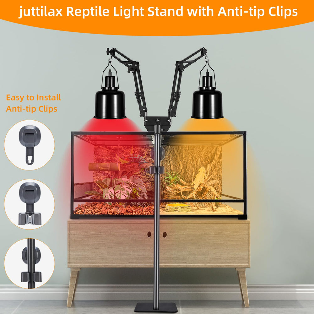juttilax two-lamp hanging capability enables versatile lighting and heat coverage
