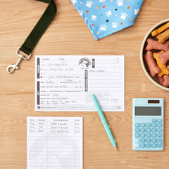 Juvale pet grooming cards back for service notes and follow-up care planning